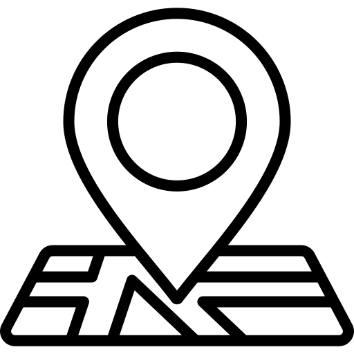 Ein Standortmarker auf einer Karte.